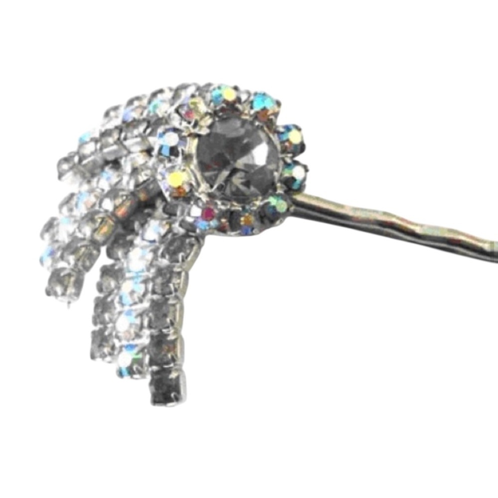 Rhinestone Glamour Hairpin | Vintage Jewelry Statement Hair Accessory - Picture 2 of 3